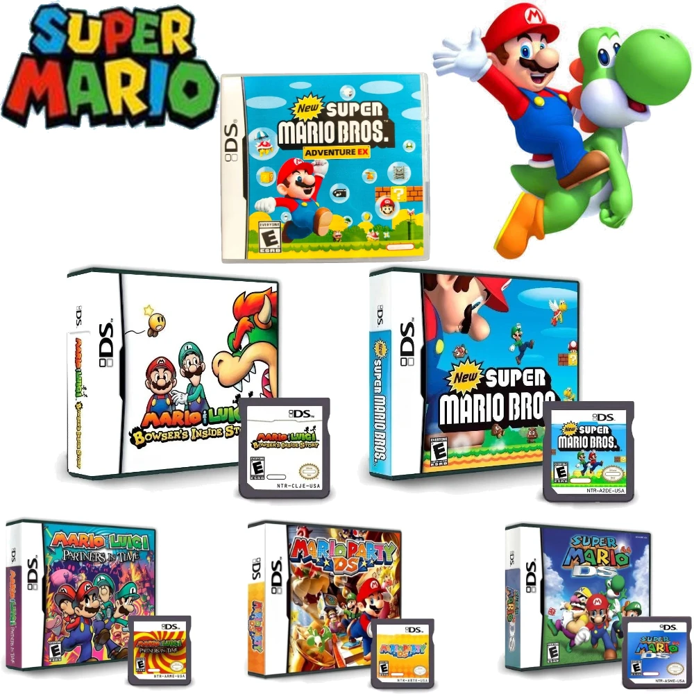 미국 마리오 시리즈 DS 게임 카드 싱글 카드 카트리지 박스 게임 카드 게임 컬렉션 소년 선물 NDS NDSL 3DS 2DS용
