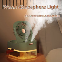 Mini Electric Fan USB Remote Control Rechargeable Desktop Wireless Portable Air Conditioner Cooling Fan Mute Spray Humidifier