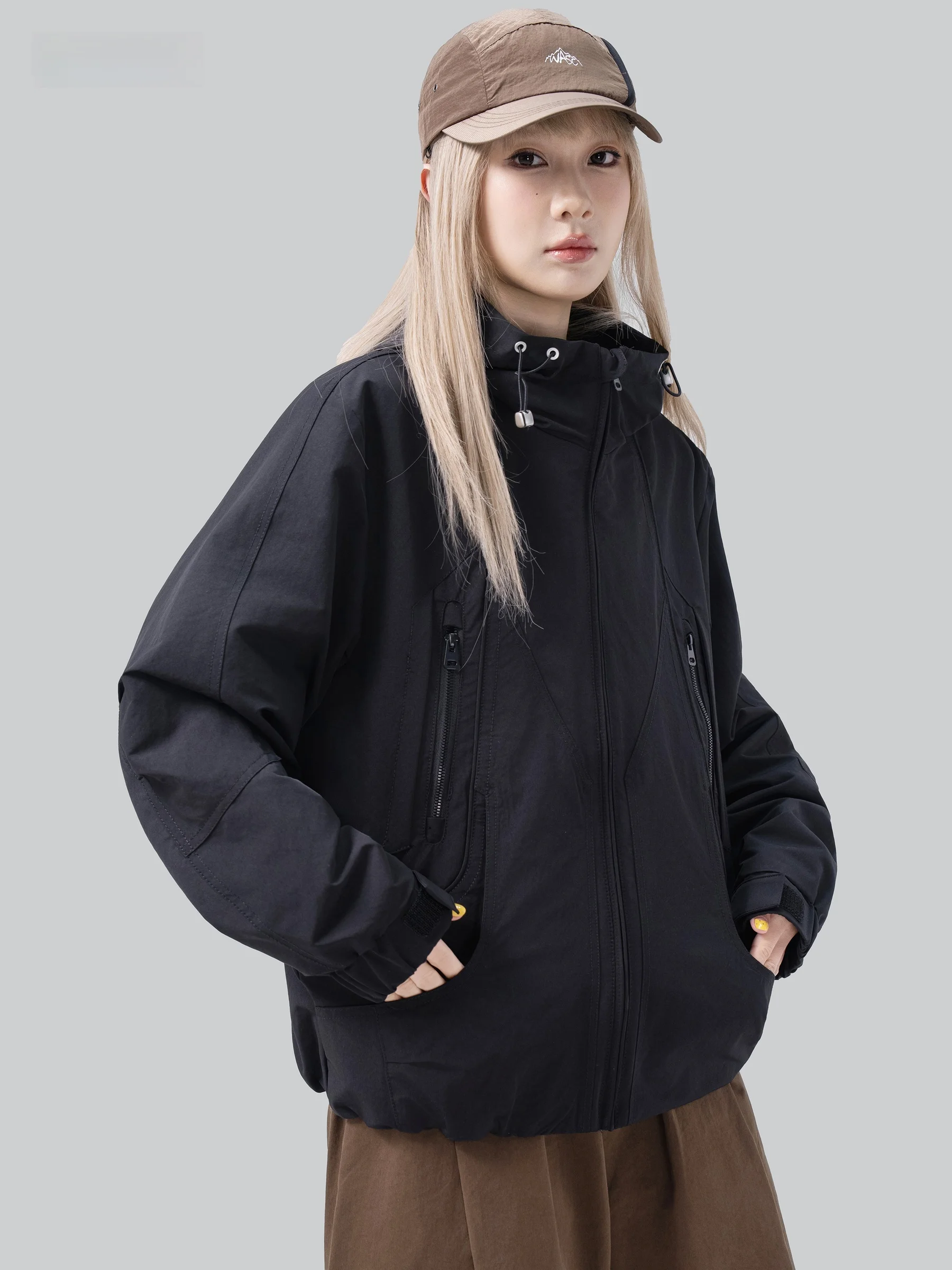 AOGZ Functional Deconstructed Hooded Jacket Men's Women's Loose High-End Feel Cool Autumn 2026 New Style Polyester Fiber