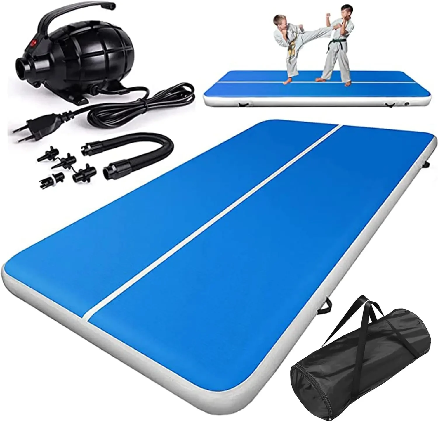 20FTx6.6FTx 8INCH Track MatThickness, Gymnastics Tumbling Air Mat Inflatable Tumble Track, for Tumble/Gym/Training/Yoga/Exercise