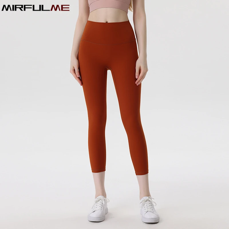 Women Yoga Cropped Pant Elastic Sport Leggings Quick Dry Workout Capris Hip Lifting Running Cropped Trousers Gym Fitness Tights
