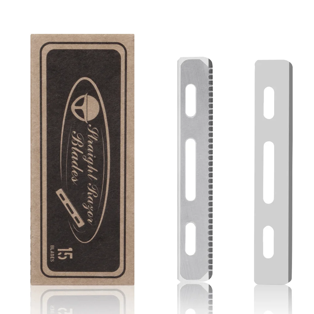 15pcs/Box Men Shaving Razor Blades Professional Barber Stainless Steel Replacement Single Side Shaver Mesh Safety Razor Knives