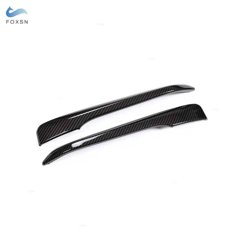 For BMW X1 F48 2016 2017 2018 2019 Exterior Front Headlight Fog Lamp Eyebrow Cover Car Accessories ABS Carbon Texture Trim