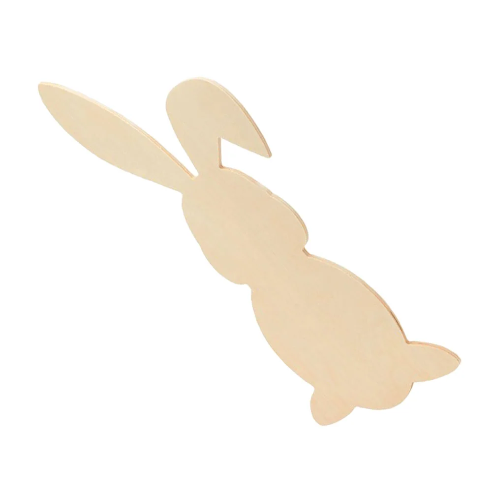 Bunny Cut Out Large White Embryo Rabbit of The Lid Easter Modeling Blank Wood Slice Decorate Unfinished Chip