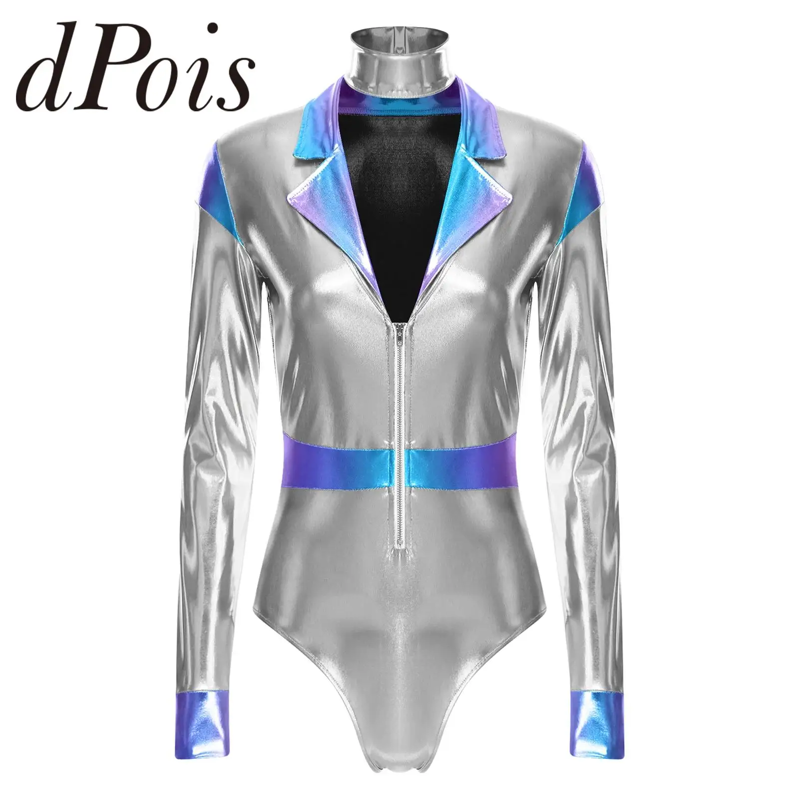 

Women Alien Costume Dancing Theme Party Outer Space Warrior Robot Astronaut Outfit Jumpsuit Dance Performance Costume