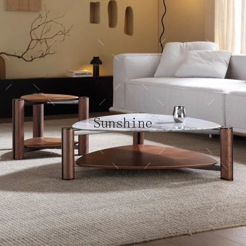 

Italian minimalist triangle high and low combination home living room creative coffee table combination