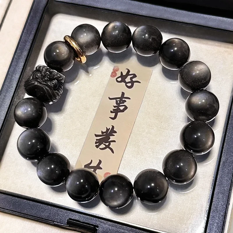 Diablo Obsidian Hand Twist Bracelet Women's Fingertips Around The Finger Soft WenPlay Lion Dance Bodhi Hand String Men's Style