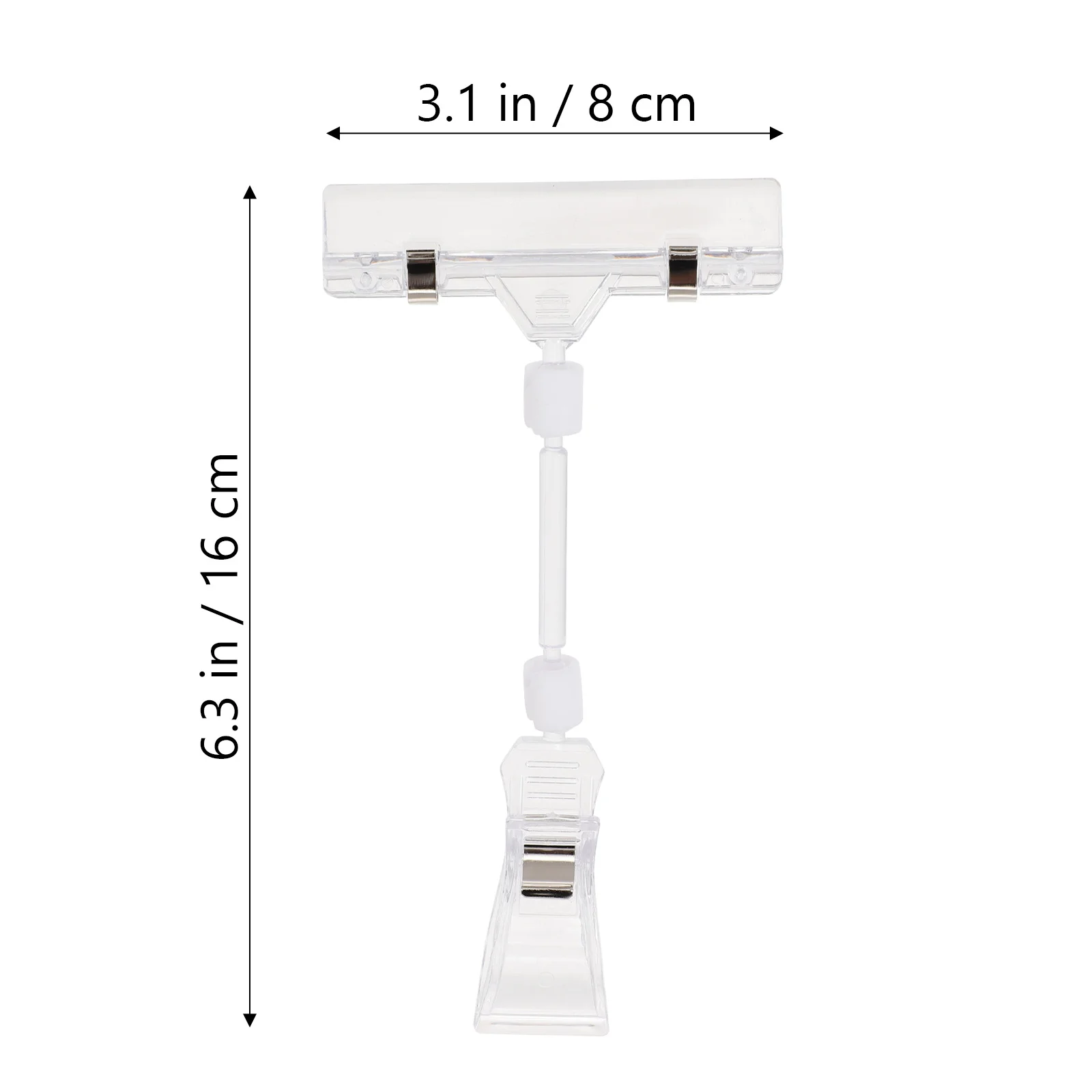 25 Pcs Price Tag Holder Double Display Label Clip Clear Sign Retail Store Supplies Swivel Plastic Rotatable