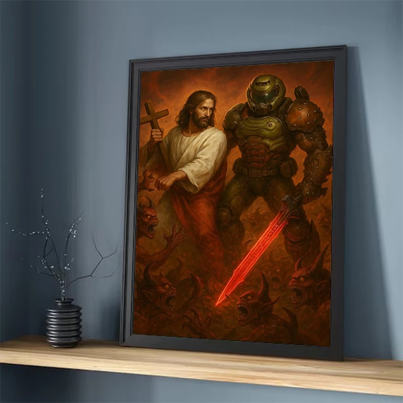 

For Home Decoration Ornaments New Game D-Doom The Dark Ages Poster Decorative Wall Sheets Art Mural Modern Living Room Paintings