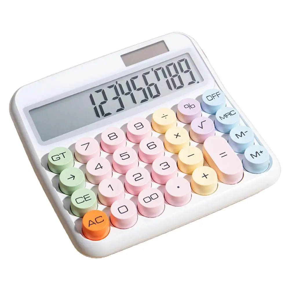 Student Calculator Solar Powered Vintage Typewriter Large Screen Display 12 Digit Scientific Calculator Office School