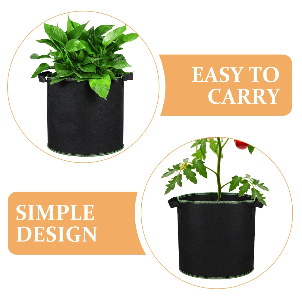 

6pcs Non-woven Planting Buckets Seedling Bags 4Gallons 16L 28x26 Handles Vegetable Potato Mushroom Growing Nursery Pouches Safe