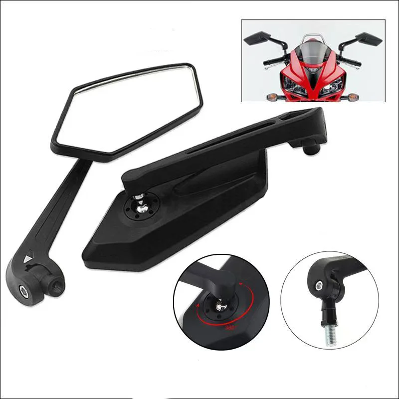 1 Pair Universal Motorcycle Rear View Mirror Angle Adjustable for Scooter E-Bike ADV Motorcycle Accessories Side Mirror image 2