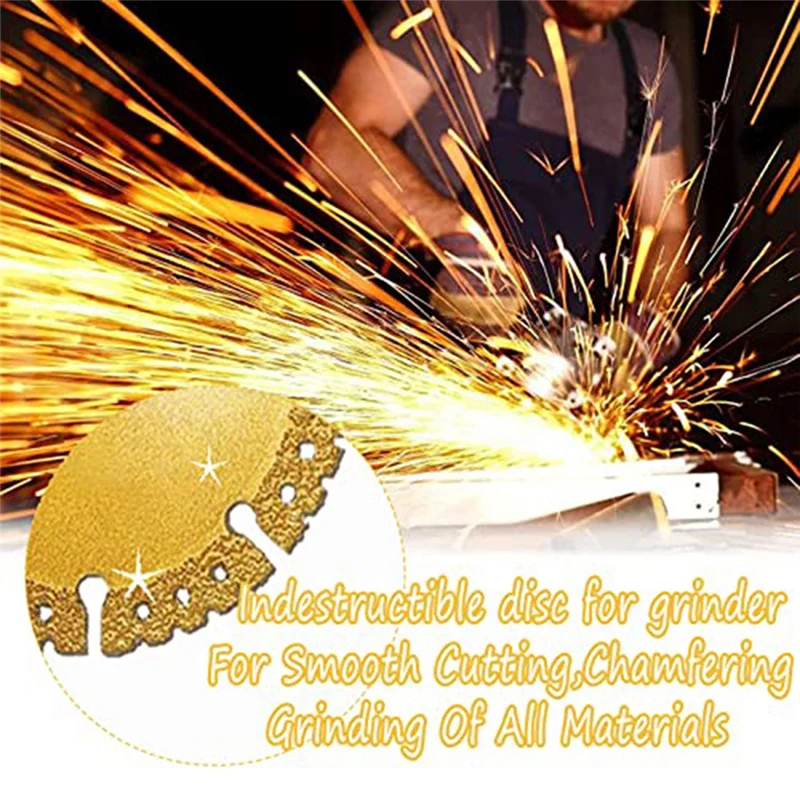 AC23-5Pcs Indestructible Disc For Grinder Indestructible Disc 2.0 For Smoothly Cutting,Chamfering Gold