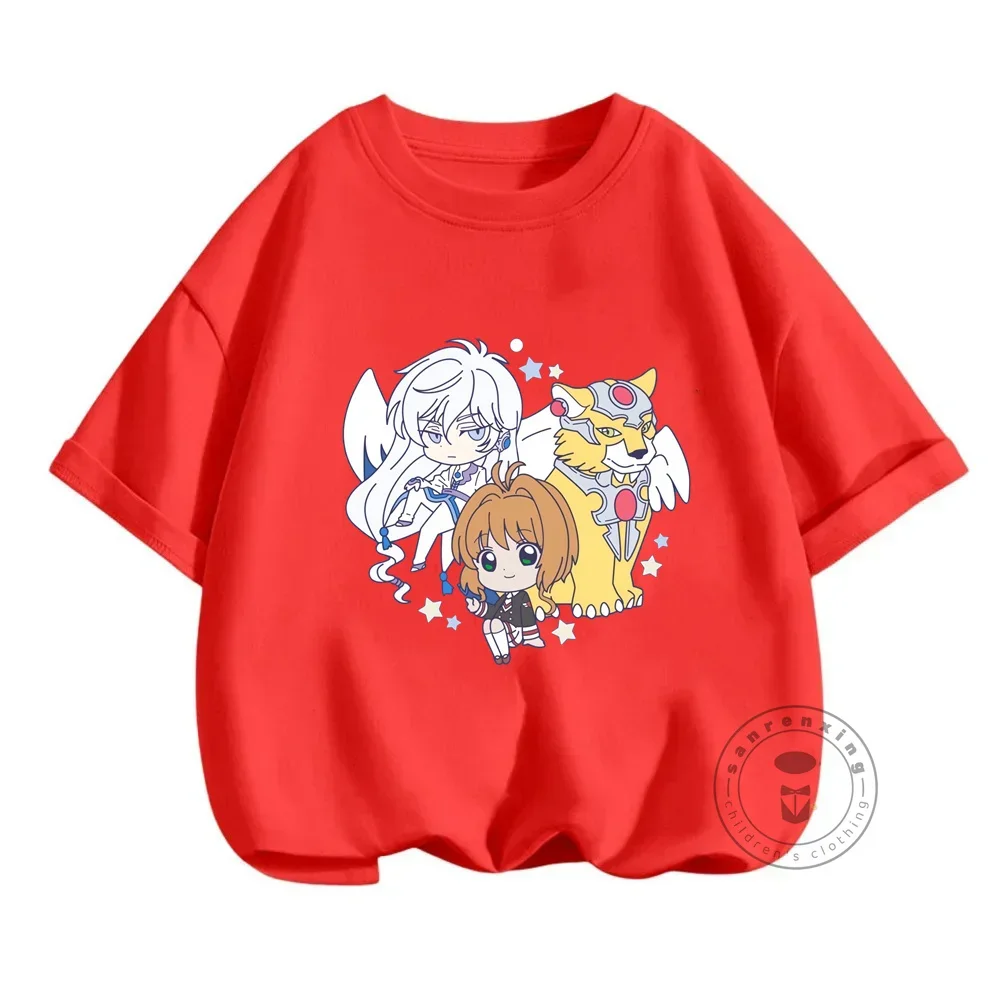 Anime Sakura Card Captor Cerberus Cartoon Kids T-Shirts Kawaii Funny Girls Clothes Baby Boys Long Sleeve T Shirt Children Tops