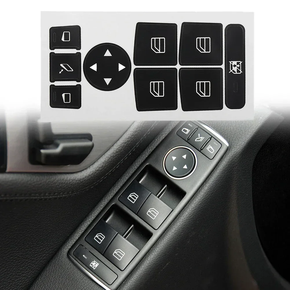 For Mercedes-Benz W204 C300Steering Wheel AC Window Button Repair Decals Sticker Headlight Climate Switch Car Button Repair