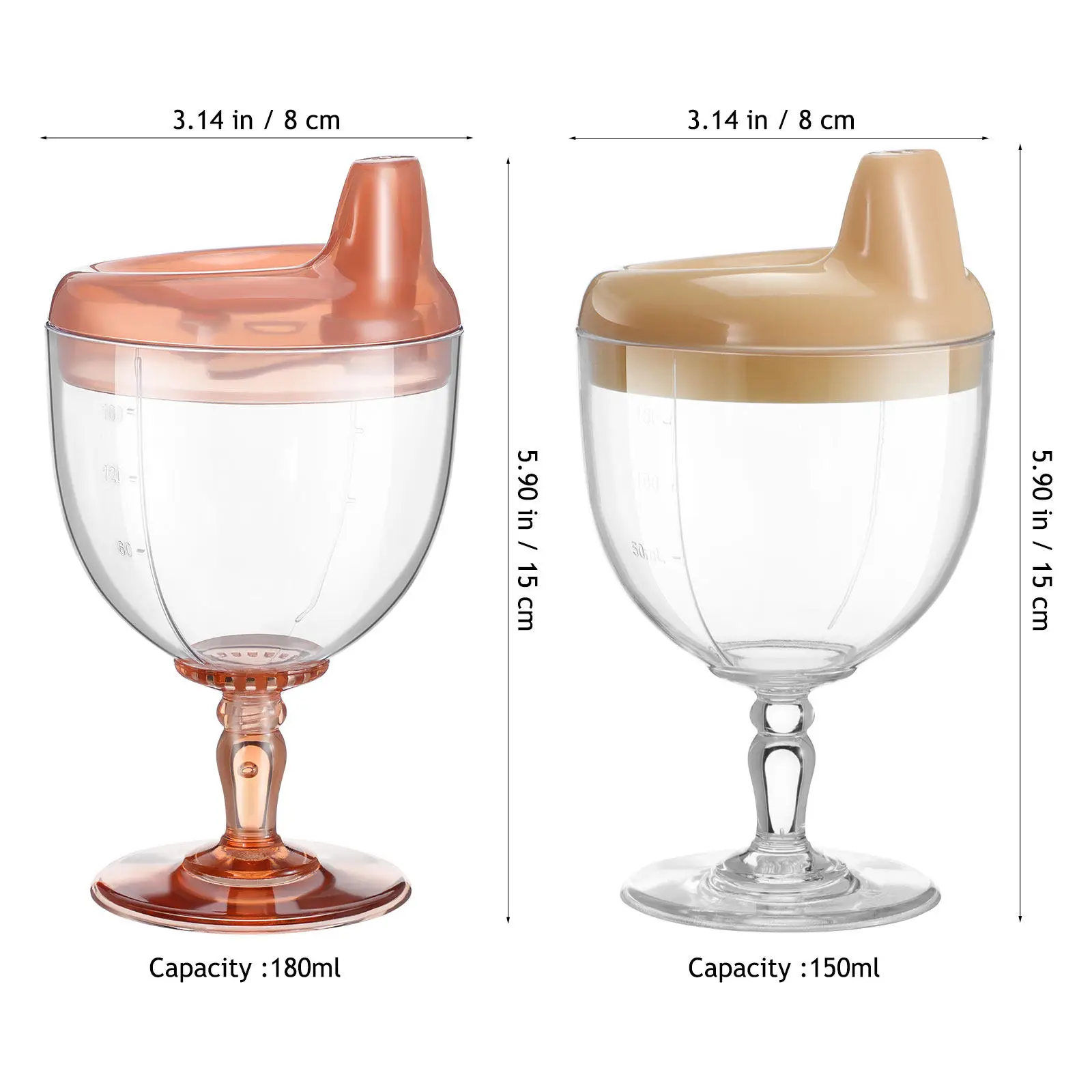 2Pcs Kids Plastic Goblets Multipurpose Antidrop Design Ergonomic Water Milk Toddler Cups Cup Kids Cups