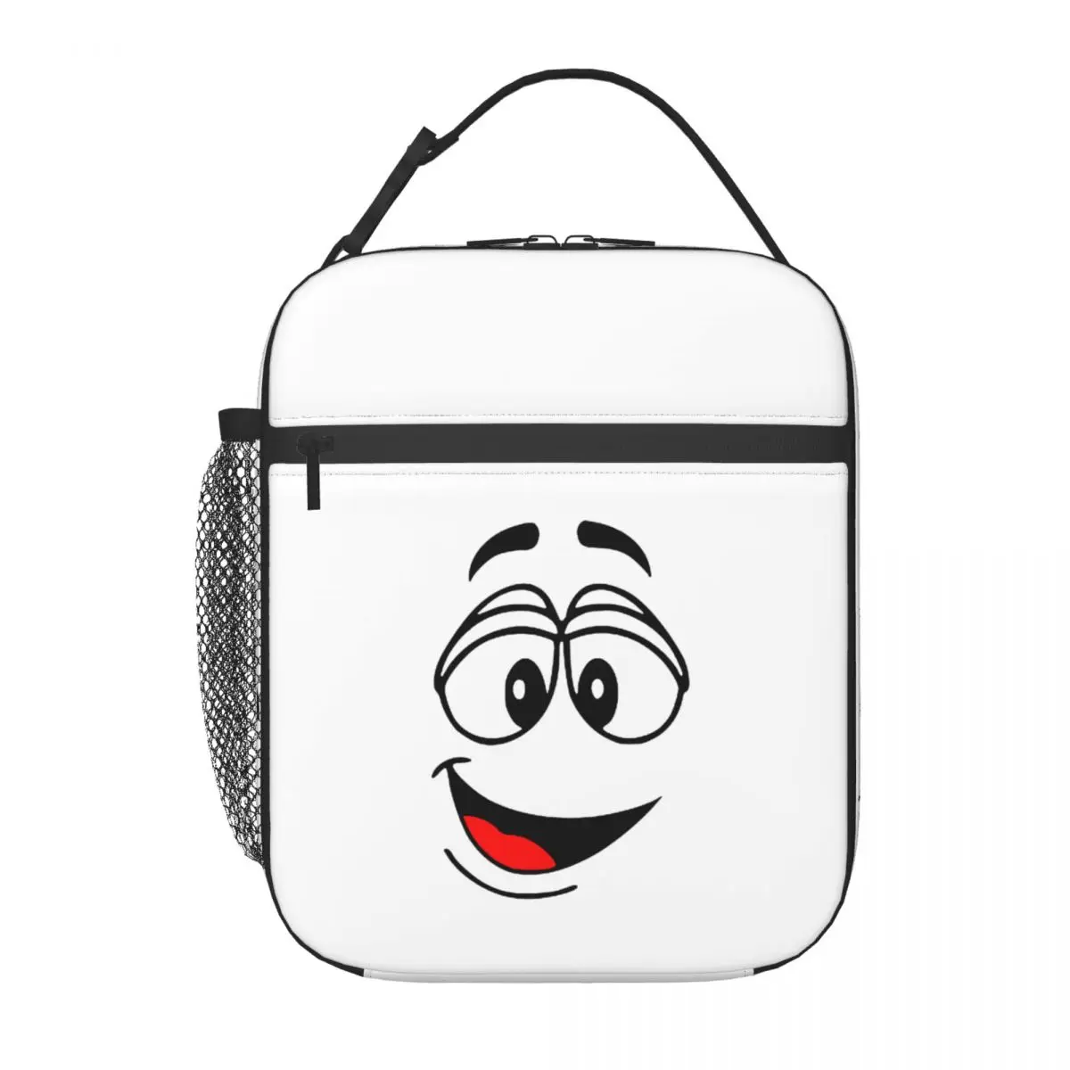 Custom Cartoon Chocolate Yellow Candy Faces Lunch Bag Men Women Thermal Cooler Insulated Lunch Boxes for Children School