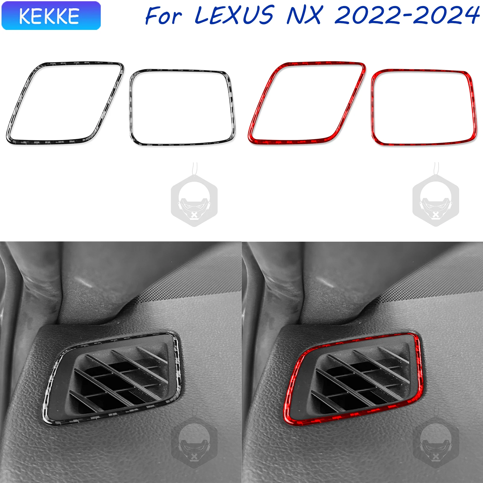 

For Lexus NX Accessories Interior 2022-2024 Dashboard Air Outlet Carbon Fiber Cover Tuning Trim Stickers Auto Decal Accessory