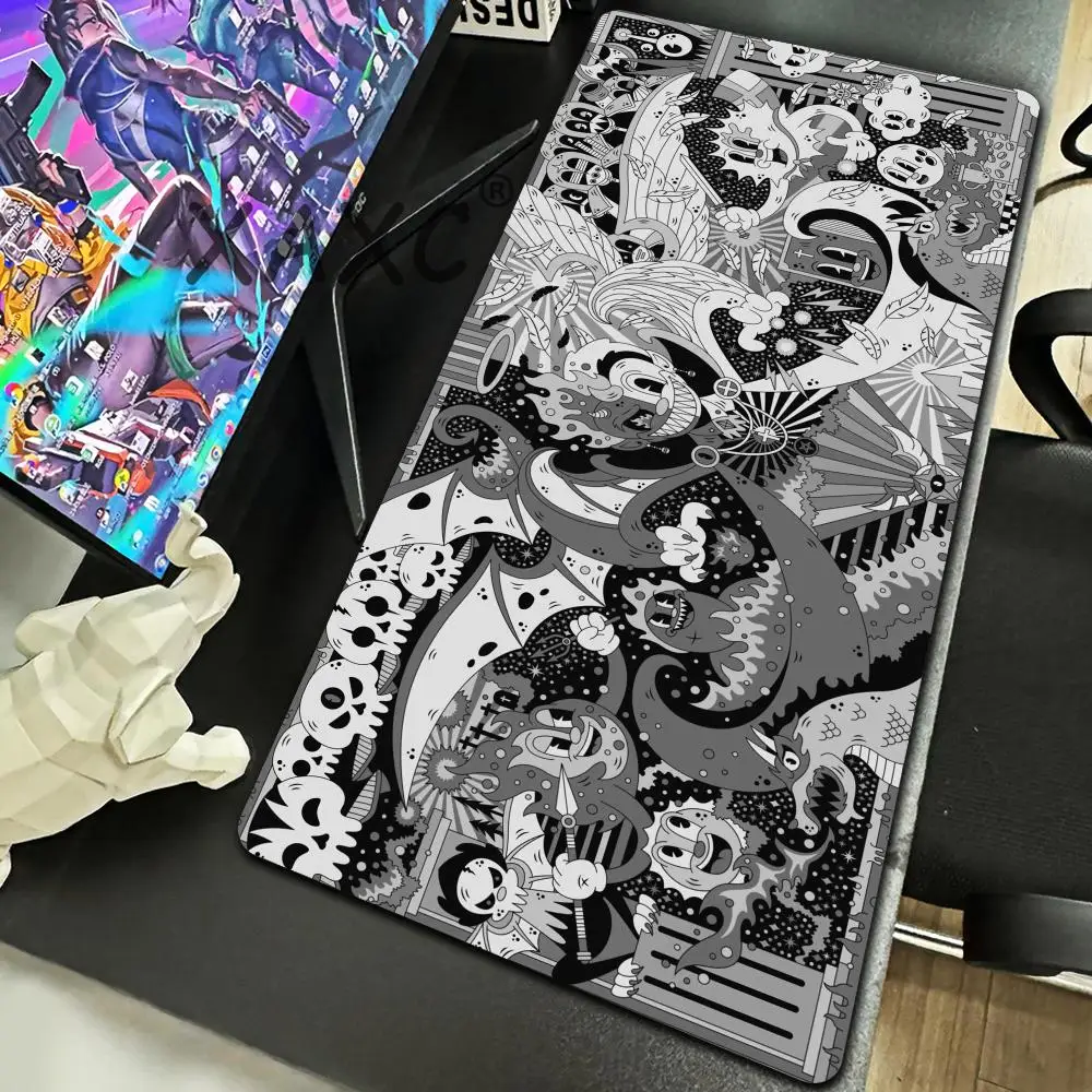 Rubberhose Mousepad Gamer Good Pc Cabinet and Evil Large Mouse Pad Speed Desk Accessories Keyboard Computer Table Mat Gaming Xxl