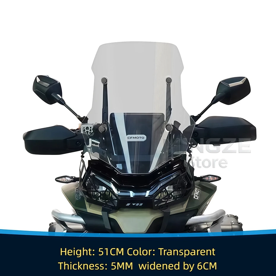 Voor CFMOTO 800 MT 51 CM-66 CM Motorfiets Hoge Kwaliteit Scherm Voorruit Windgeleiders Voorruit Transparant/Grijs CF800MT MT800 - afbeelding 2