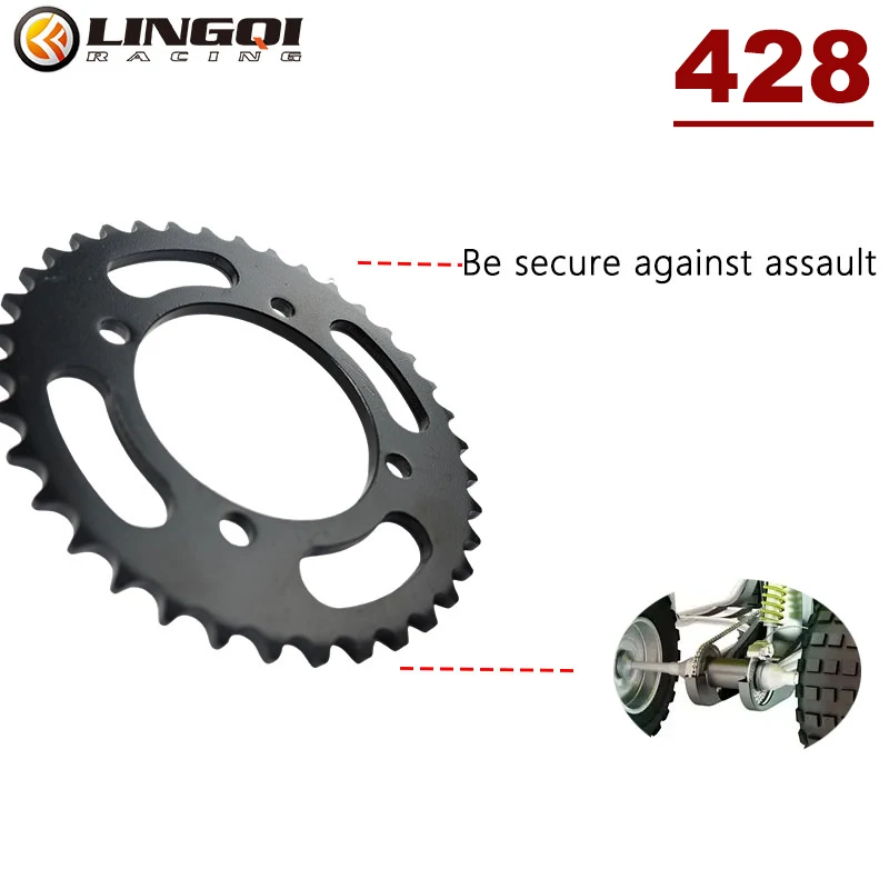 LYNNCHI Motorcycle 428 37T 40T 41T Drive Gear Rear Chain Sprocket Wheel Plate For 4 Wheel ATV Quad Buggy Kart Modified Parts