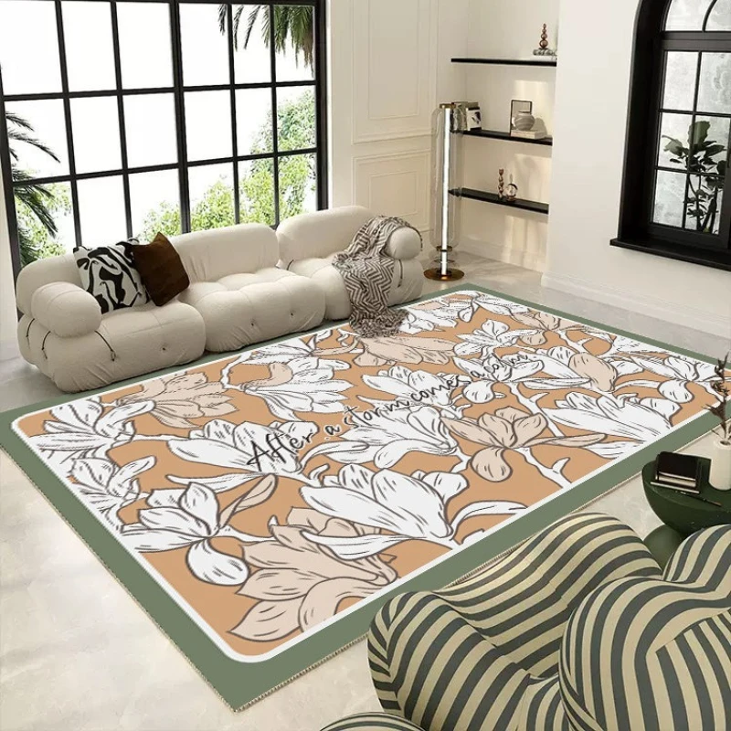 

Ковер для гостиной с цветочным принтом в стиле французского дизайна, современный модный высококачественный ковер для спальни, домашний декор, коврик для дивана и кофейного столика, напольный коврик, альфомбра