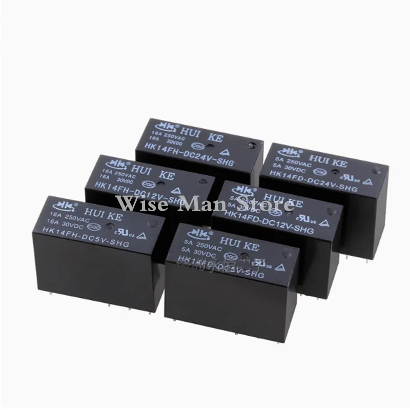 10pcs/lot Power Relay HK14FD HK14FH DC5V 12V 24V -SHG 8Pin 5A 16A HK14FH-DC12V-SHG HK14FD-DC24V-SHG relay 100%Original new hk14f