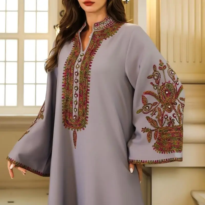 49mf Femmes islamiques Robe Kaftan Robe Kaftan Broidered Cover Full Islamic Robes Middle East Robe Kaftan Robe Kaftan