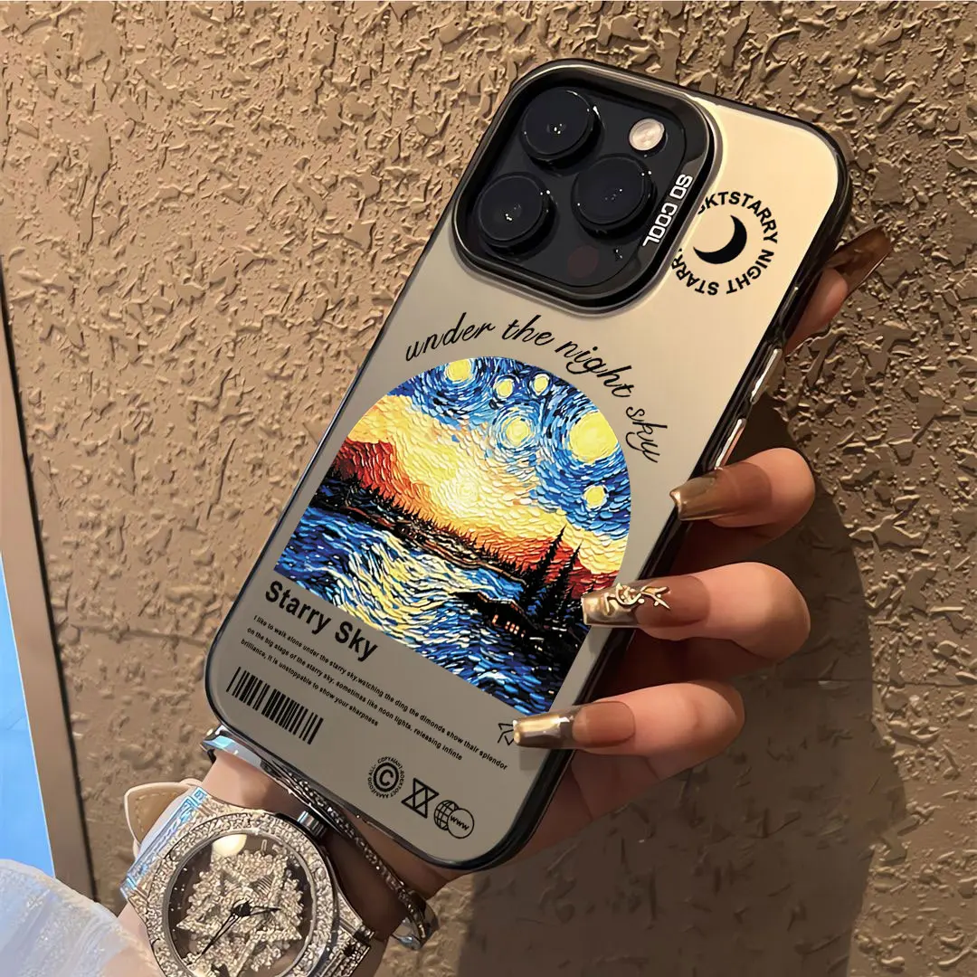 Van Gogh Starry Night Phone Case For iPhone 16 15 14 13 12 11 Pro Max X XR XSMAX 8 7 Plus Candy Matte Shockproof Back Cover