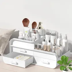 Drawer style makeup cabinet, dormitory organizer, plastic storage rack, cosmetics, skincare, dressing table, desktop storage box