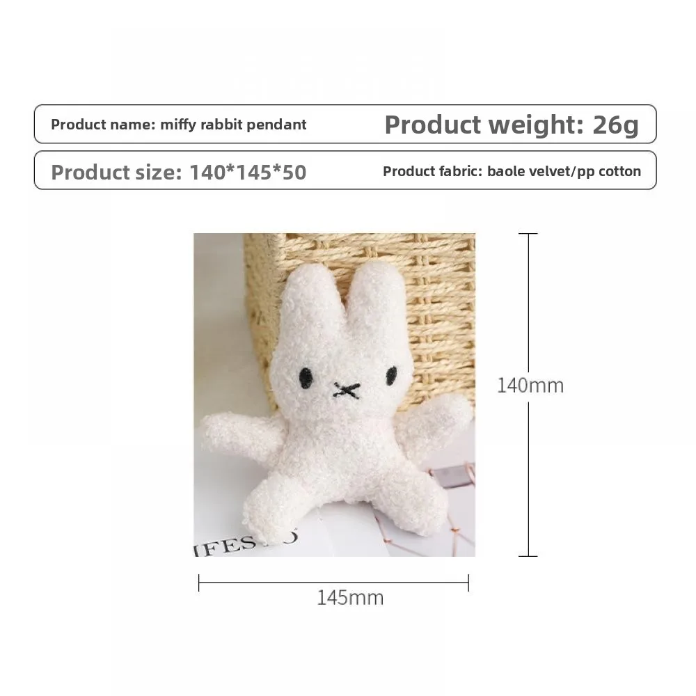 Miffy Rabbit Creative Plush Keychain Cartoon Doll Key Pendant Backpack Hanging Decoration Couples Anniversary Small Gift