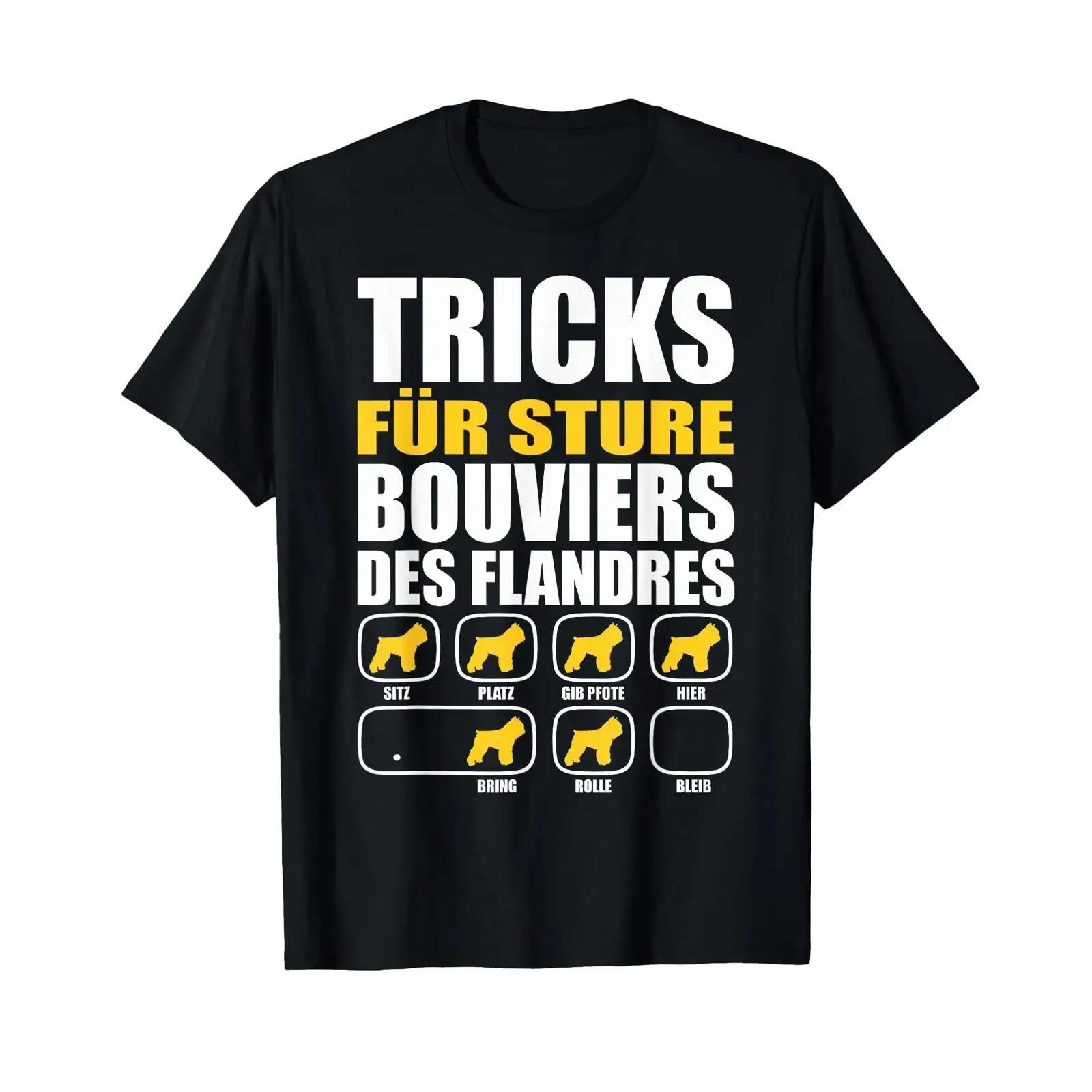 Tricks Für Sture Bouvier des Flandres T Shirt vintage Washed Breathable Versatile Stretched homme Casual Soft Comfortable