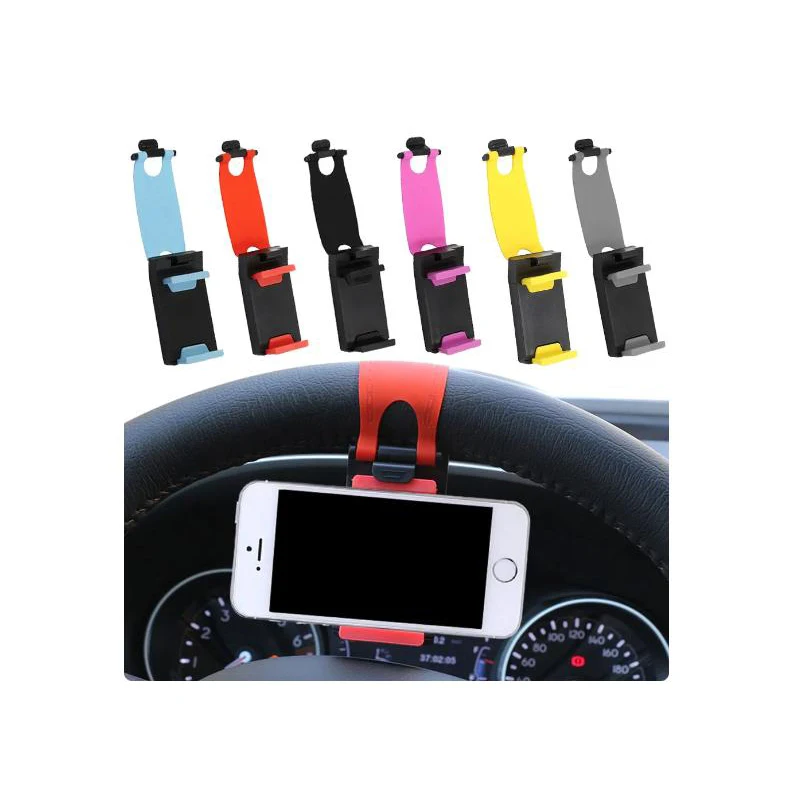 

Universal Car Interior Steering Wheel Clip Phone Holder Mount for iPhone XiaoMi Samsung Mobile Phone GPS Car Accessories