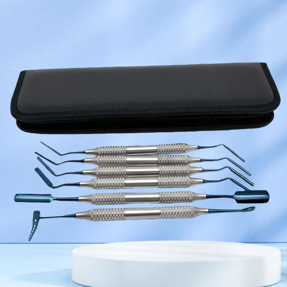 6Pcs/kit Dental Bone Grafting Instruments Set Dental Bone Powder Filling Restorative Spoon Plugger Dentist Spatula Filler Tool