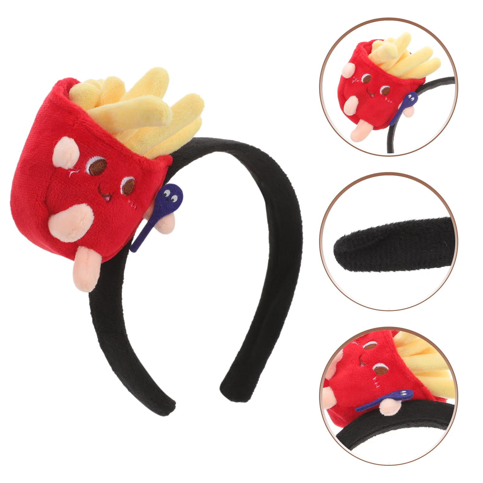 Cartoon Funny French Fries Head Button Women Fabric Headband Child Cosplay Accessories