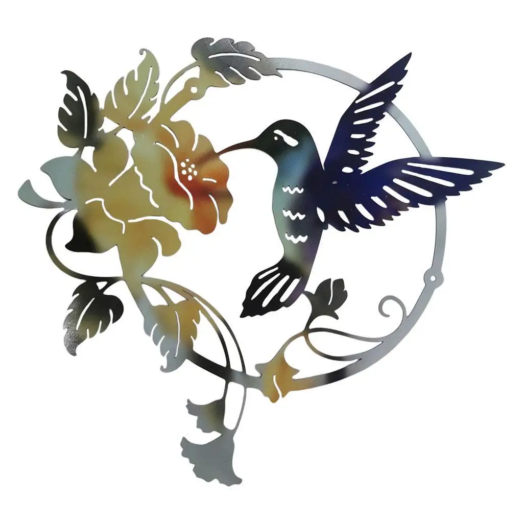 

Metal Bird Wall Sculpture Art Hanging Indoor Outdoor Home Decor Light Color