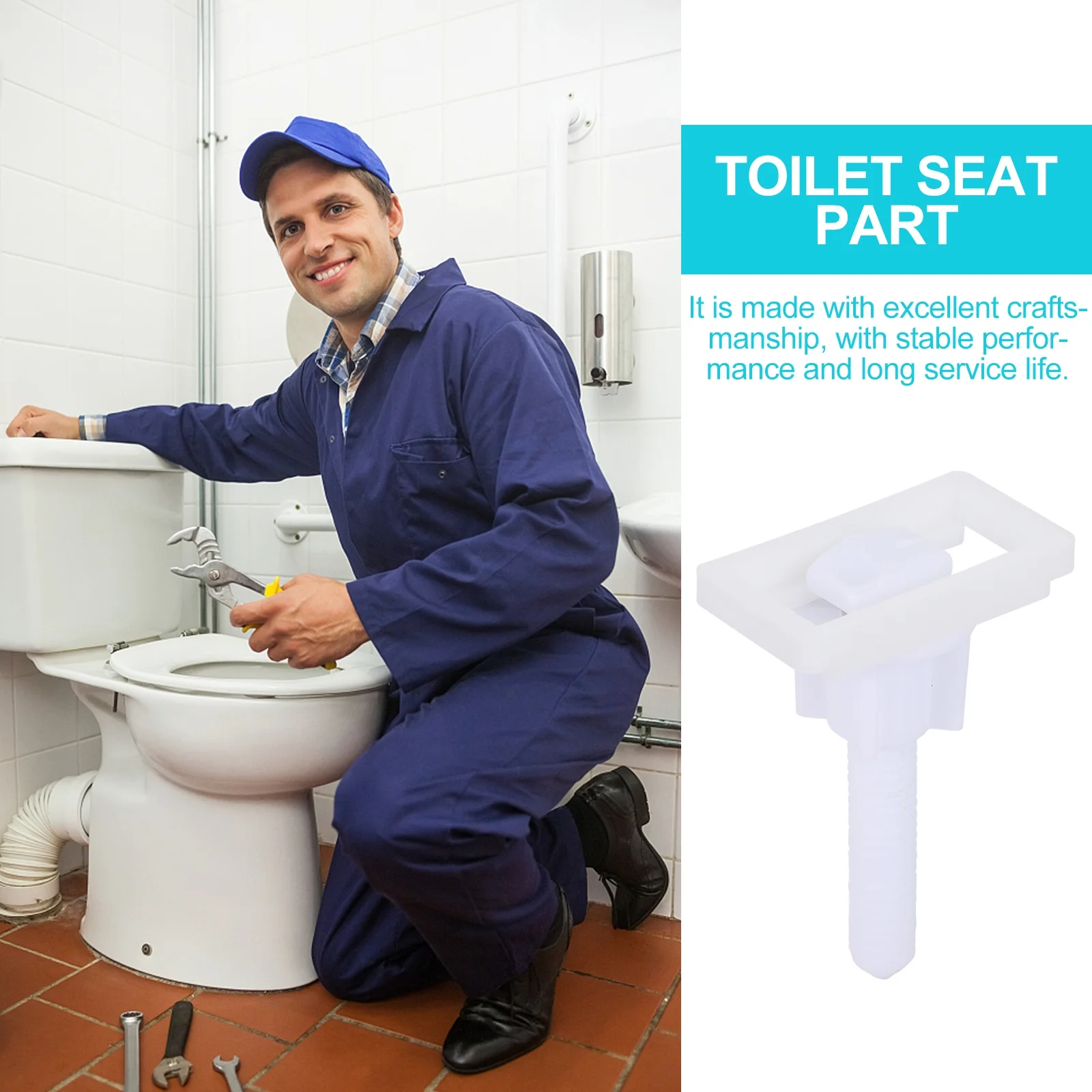 

2Sets Heavy Duty Toilet Seat Hinge Fixing Kit Sturdy Aging Resistant Replacement Parts for Most Seats Toilet Seat Hinge Kit