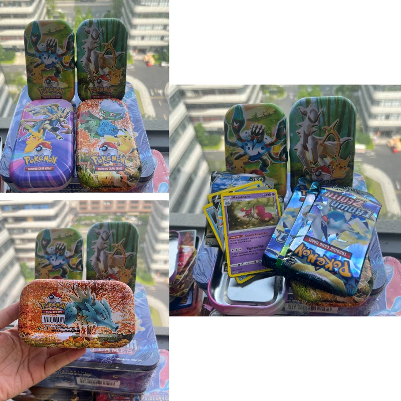 Neue Metall Box Box Pokemon Karte Trading Card Spiel Shining Fates Stil Pokemon TCG Scarlet & Violet GX V Sammlung Karte jungen Spielzeug