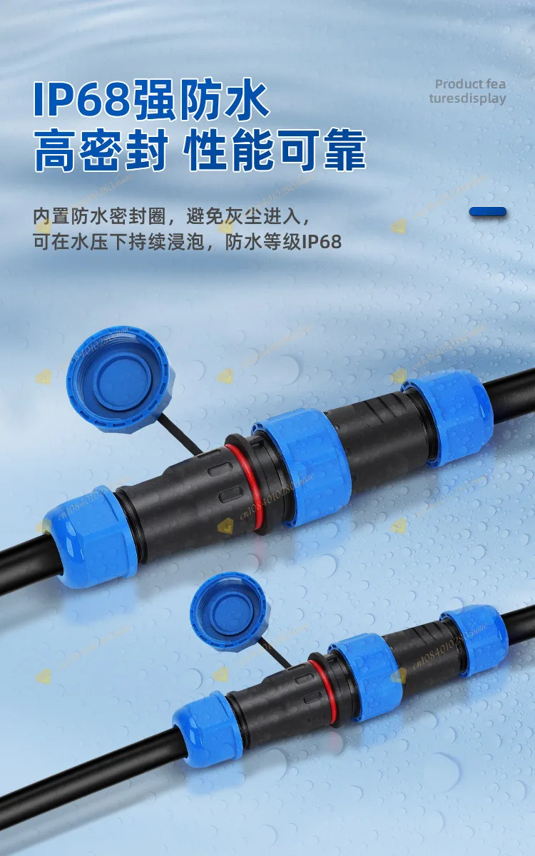 Waterproof Aviation Plug, Solderless Male Female Docking Cable Connector LD16 SD