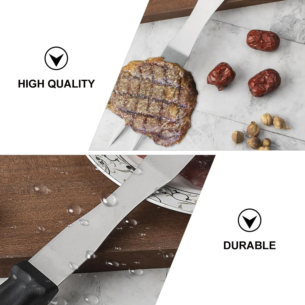 

4Pcs Stainless Steel Barbecue Forks Long Handle Durable Bbq Tools Practical Meat Forks for Grilling Vegetables
