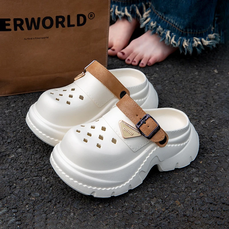 

Женские сандалии на платформе, лето 2024, модная роскошная дизайнерская женская обувь, повседневные тапочки на танкетке, домашние и уличные пляжные шлепанцы