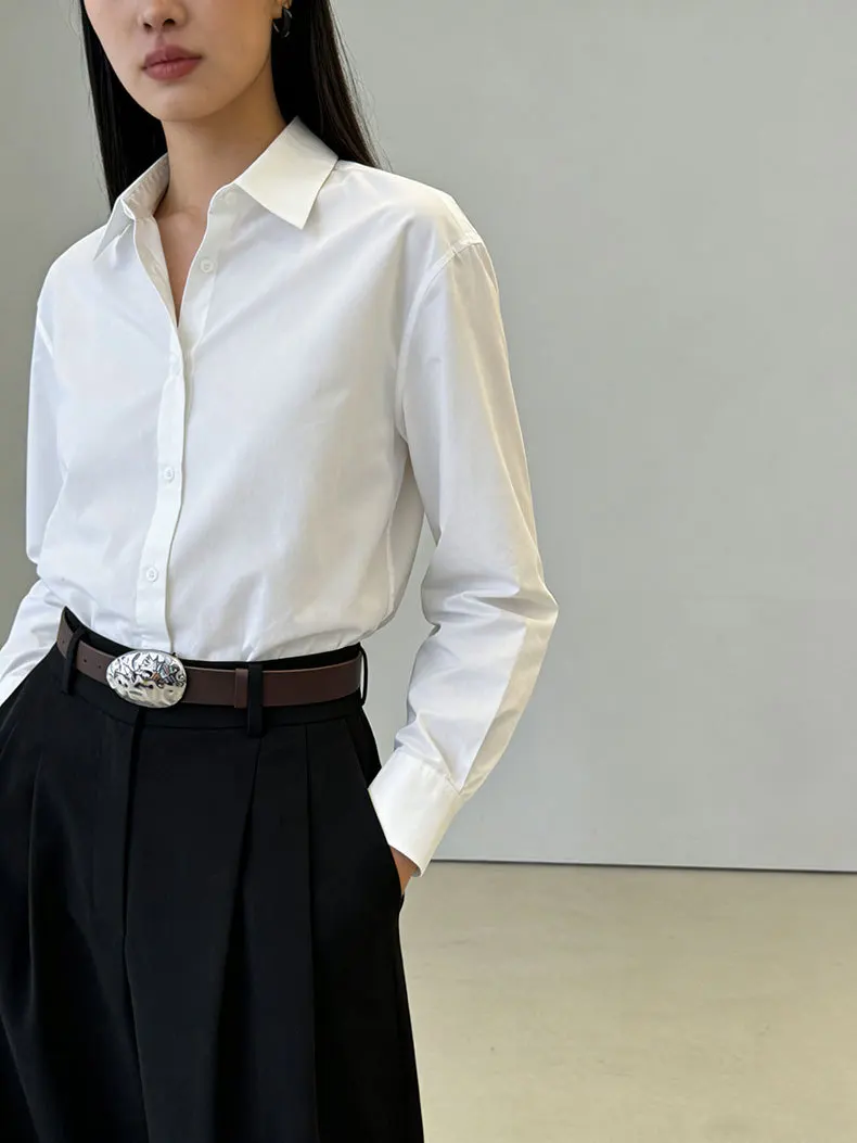 New stylish niche-design minimalist oval leather buckle a sophisticated commuter belt that pairs perfectly with jeans