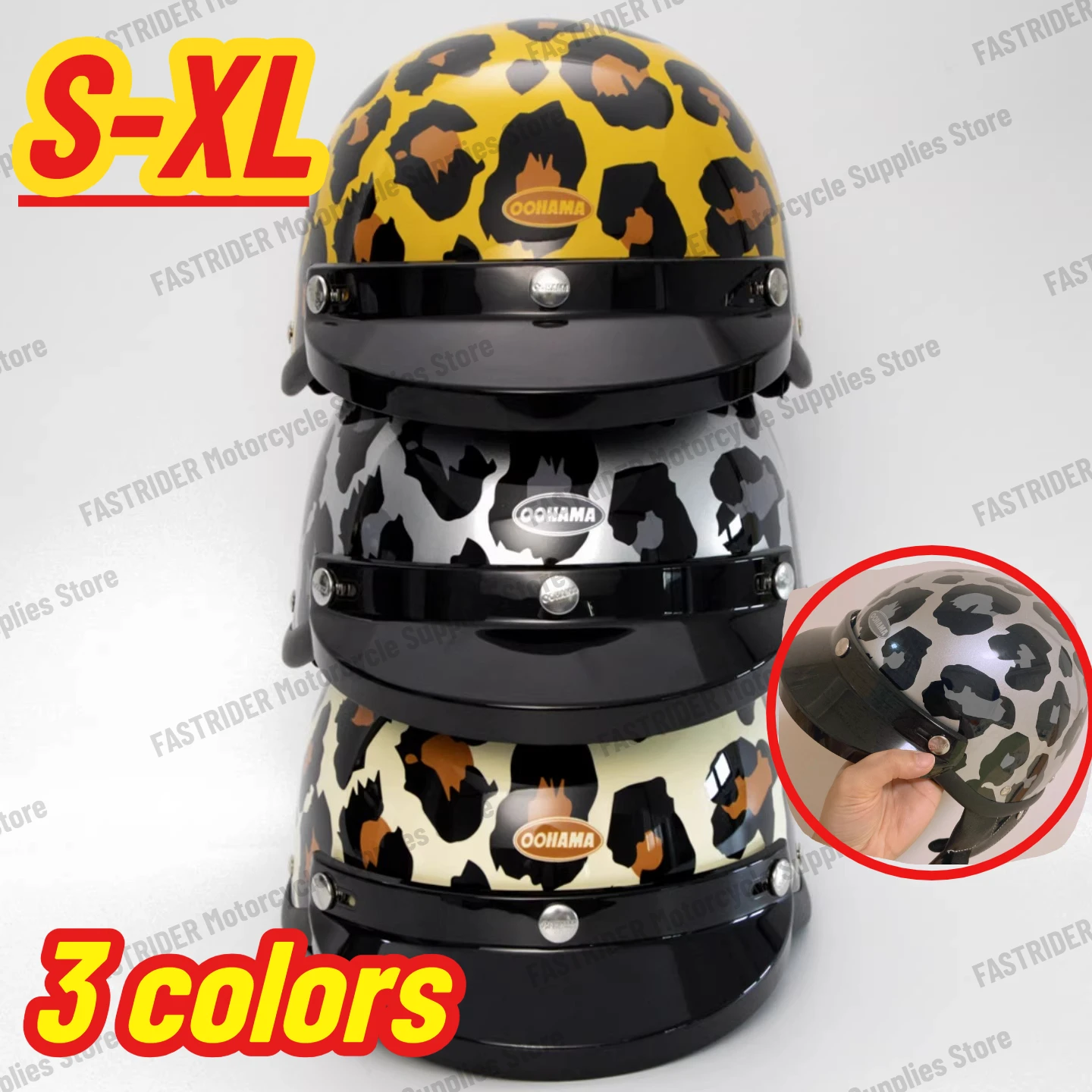 

Summer Half Helmet, Retro Personality Men's and Women's Motorcycle Commuter Helmet and Helmet 3C National Standard