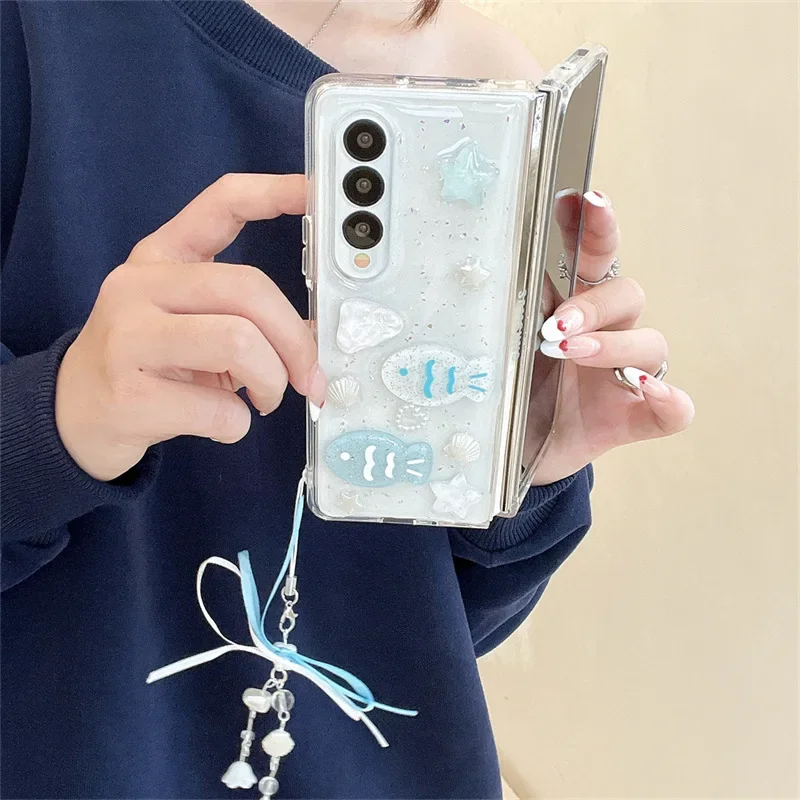 サムスンギャラクシーZフリップ6 5 4 zフォールド6 5 4 zflip4 zflip5 zflip6用の3Dシェル電話ケース,保護バックカバー