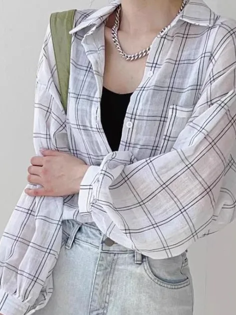 

Шикарный летний тонкий клетчатый женский длинный све ленивый свободный повседневный универсальный солнцезащитный открытый кардиган верхняя одежда