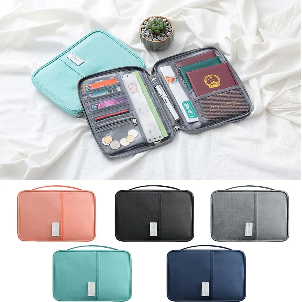 

Oxford Creative Organizer Bag Wallet Waterproof Passport Holder Family Passport Cover Case Cardholder Card Slots