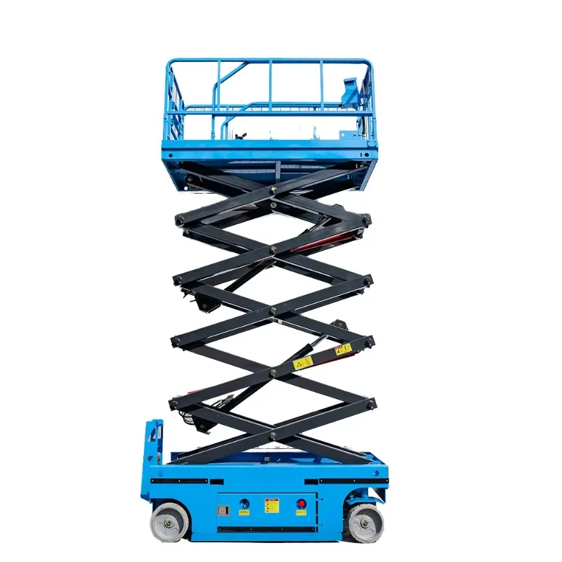 Heavy Duty 300kg Load Mobile Scissor Lifting Platforms New Hydraulic Safety Stability Built Construction for Warehousing Motor