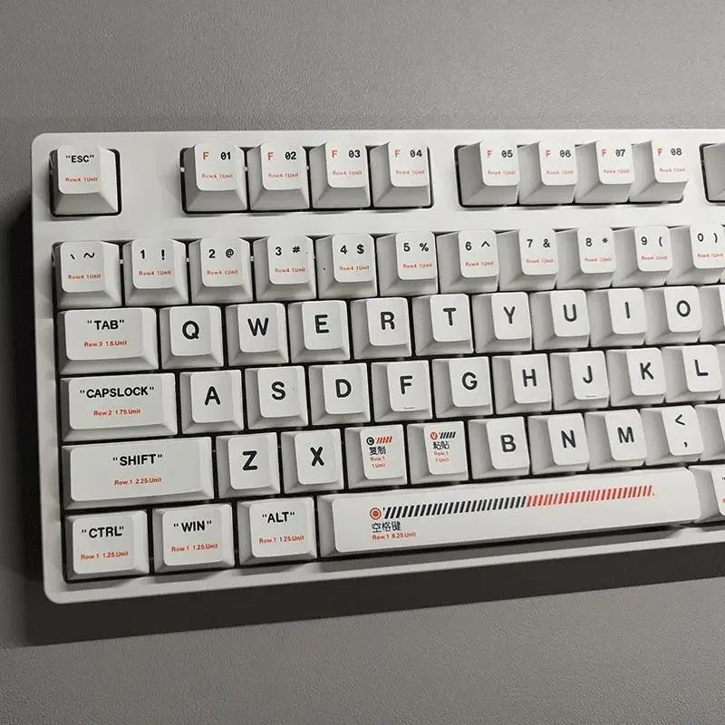 

Original high key cap plastic theme PBT sublimation, minimalist white key cap 125 key small full set