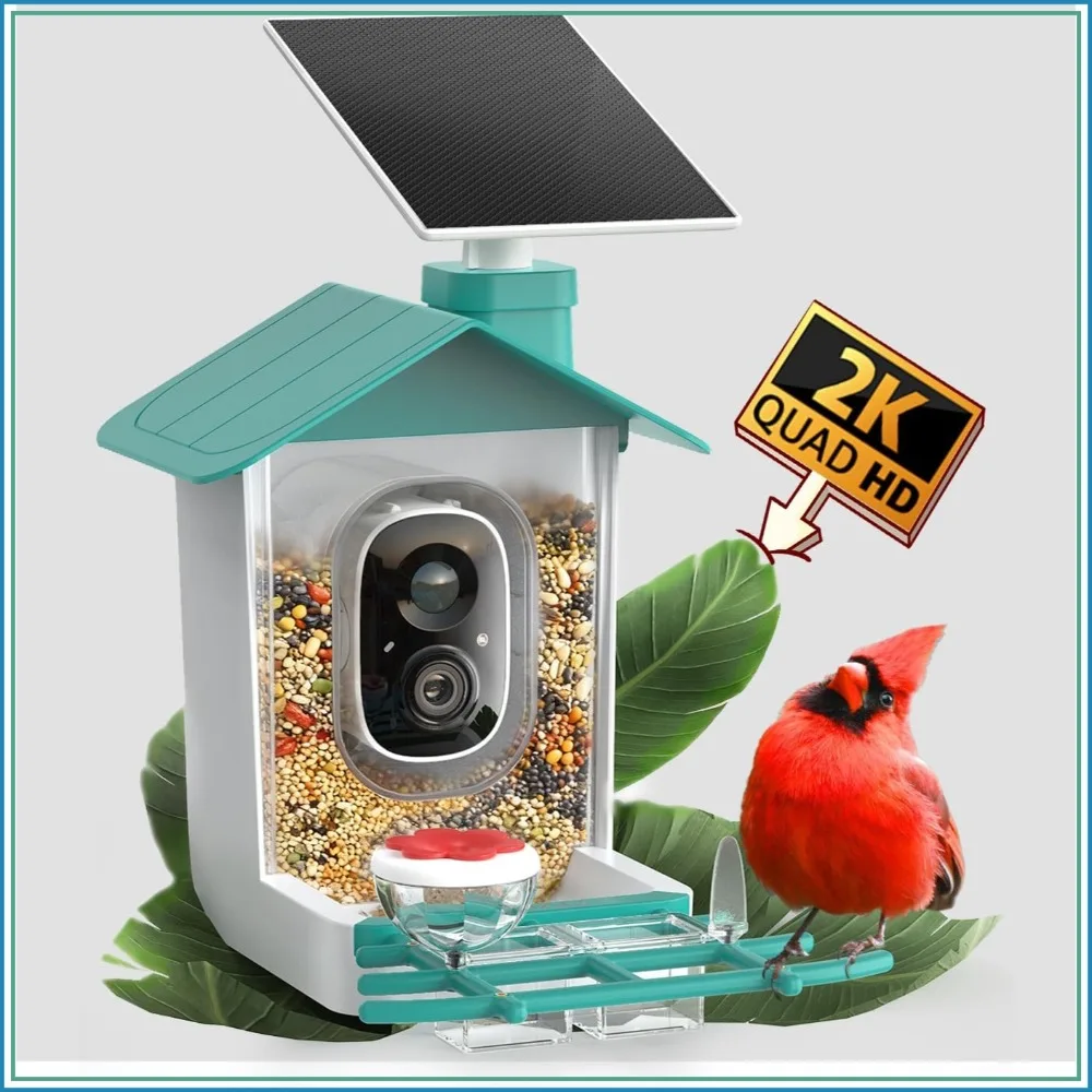 AliExpress – 2K Smart Bird Feeder with Camera, Solar Powered, AI Bird Recognition, Live Video & Notifications, Gift for Bird Lovers