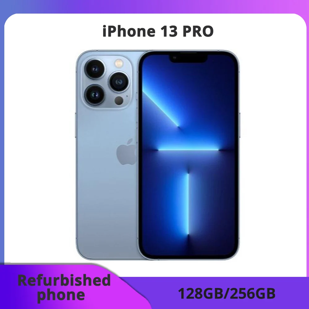 Refurbished phone Apple iPhone 13 Pro 128/256GB ROM 6.1" Super Retina OLED RAM 6GB A15 IOS Face ID NFC 5G Smartphone 13pro